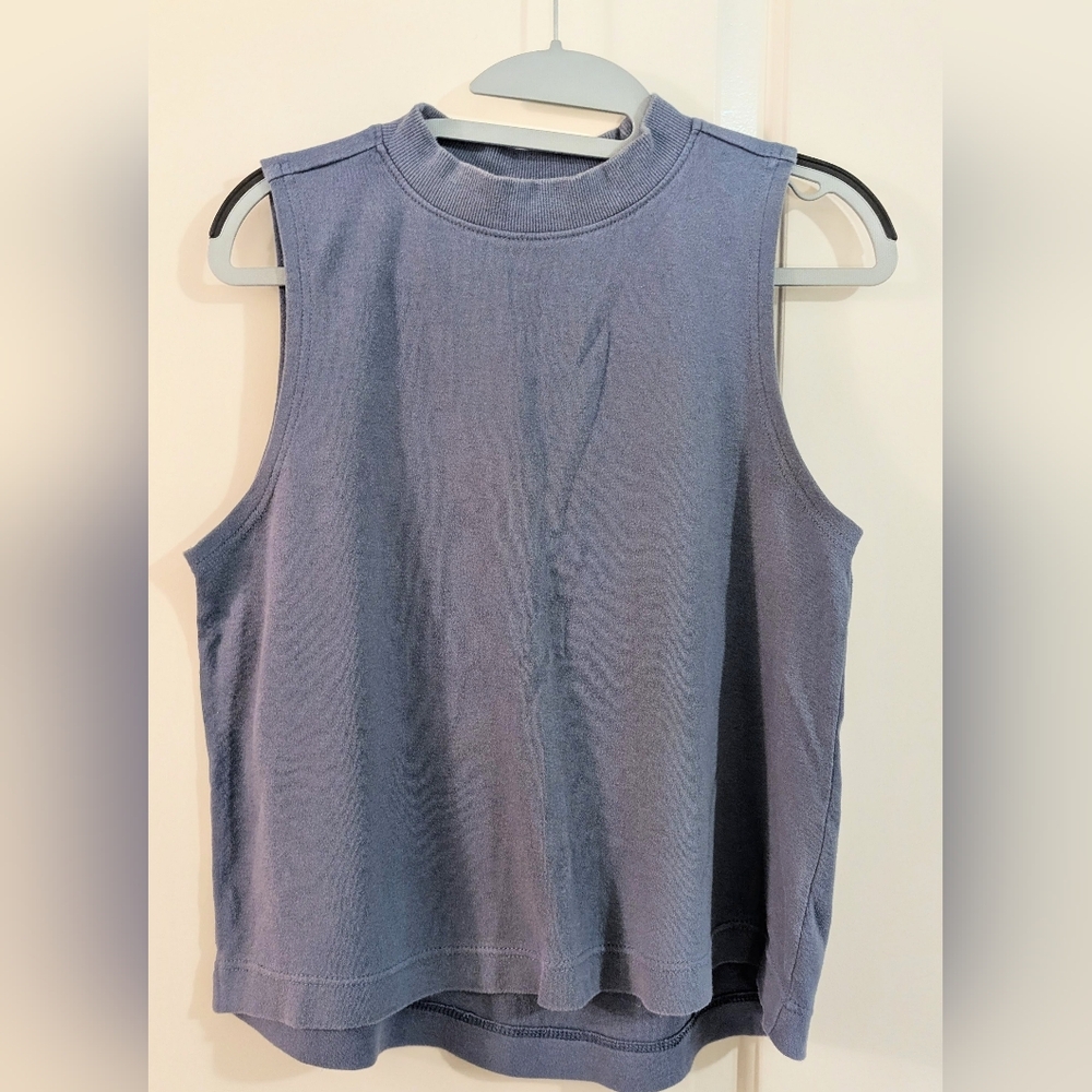 Pact Organic Cotton Tank Sleeveless Blue Women's Top Small